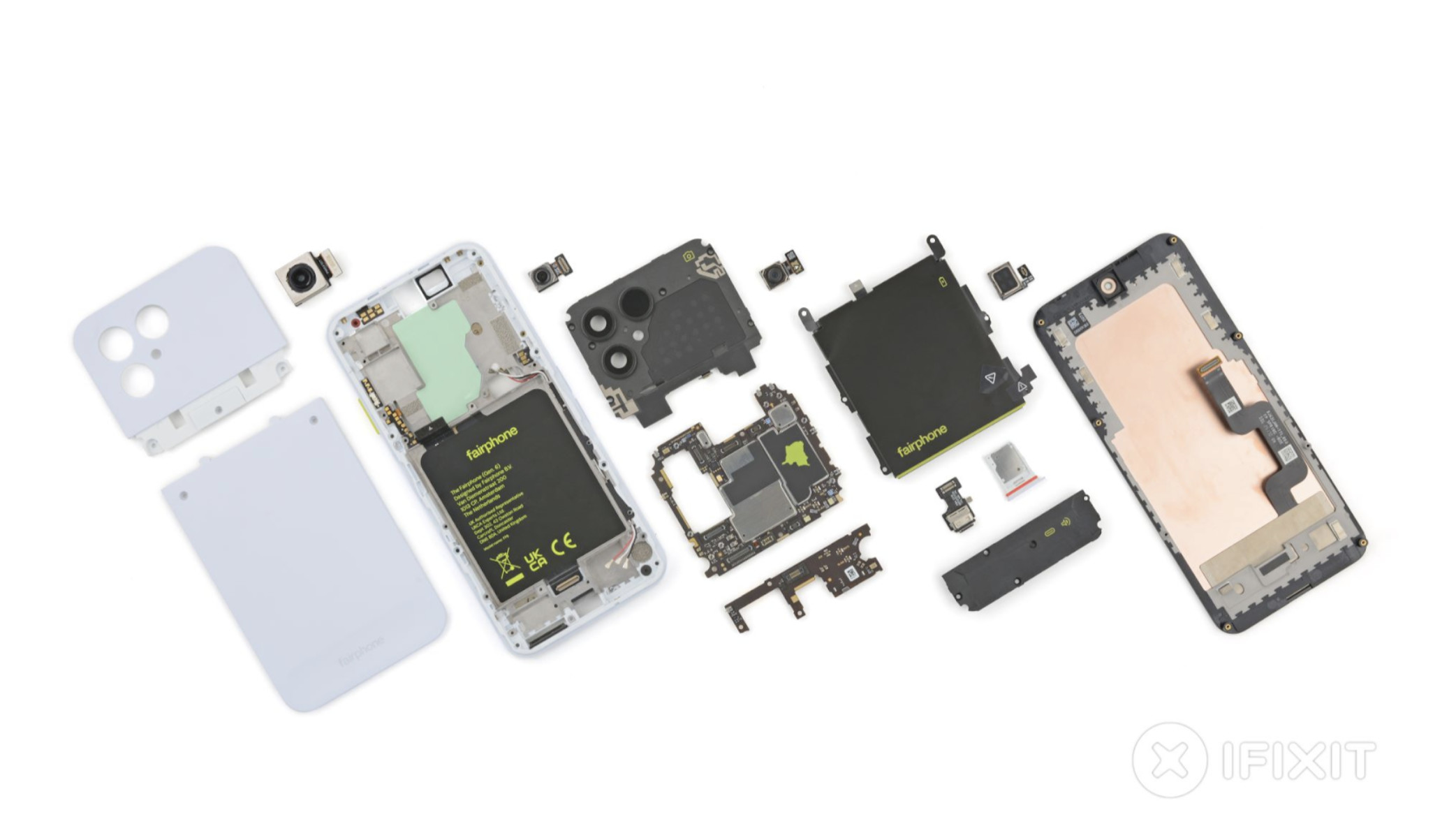 Fairphone Gen 6 у розібраному вигляді